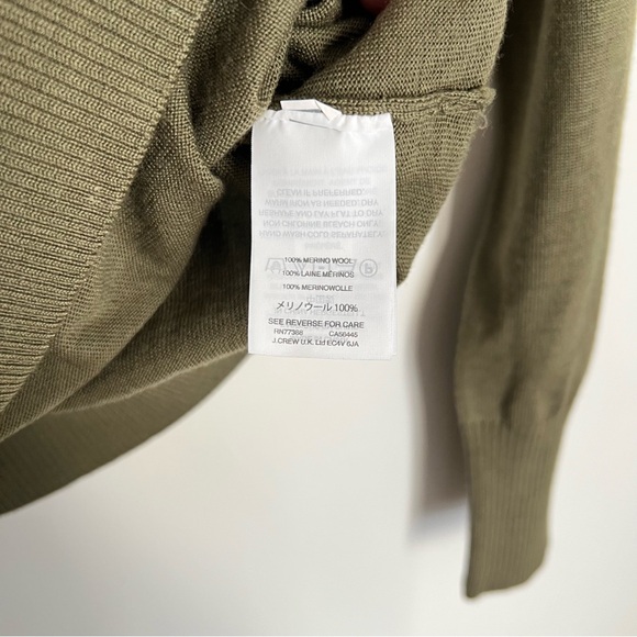 J.Crew Merino Wool Wrap Sweater in olive green - Picture 5 of 6